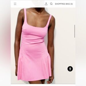 NWT Zara Baby Pink Short Pleated Dress